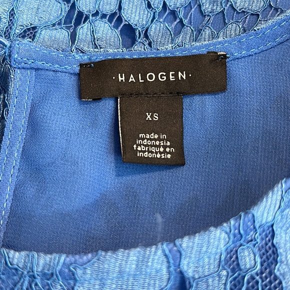 Donating 12/1 - Halogen Lace Overlay Short Puff Sleeve Blouse - Picture 4 of 5